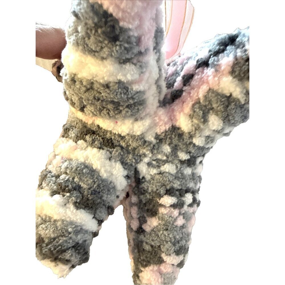 Crochet Cat Plush Stuffy Squishy Amigurumi Soft Baby Kids Pink Grey 6.5 in - Picture 6 of 6